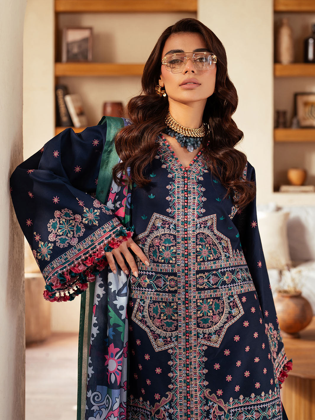 Bin Ilyas | Mehroze Luxury Lawn 25 | 92 - B - Official Bin Ilyas - Agha Fabrics UK