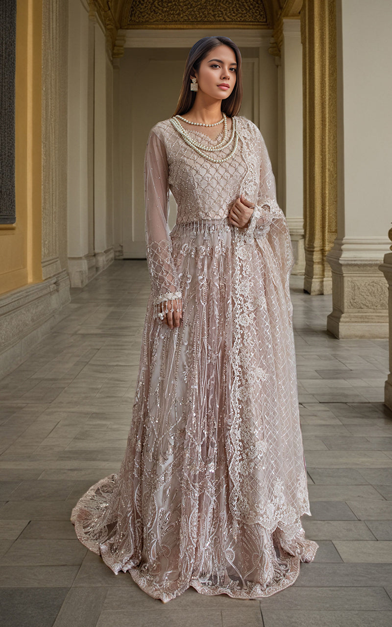 Threads and Motifs | Formal Dresses 25 | Net Cut Dana Bridal Blouse With Lehenga And Dupatta