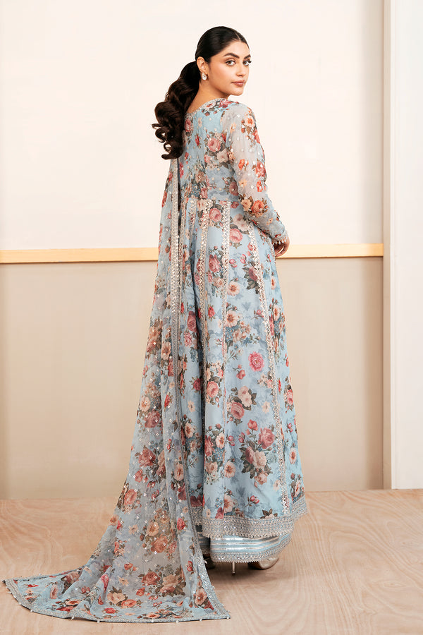 Baroque | Luxury Pret 25 | EMBELLISHED PRINTED CHIFFON PR-1058 - Official Baroque - Agha Fabrics UK