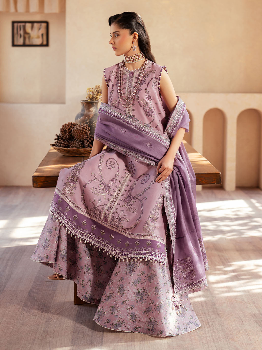 Bin Ilyas | Mehroze Luxury Lawn 25 | 93 - A - Official Bin Ilyas - Agha Fabrics UK