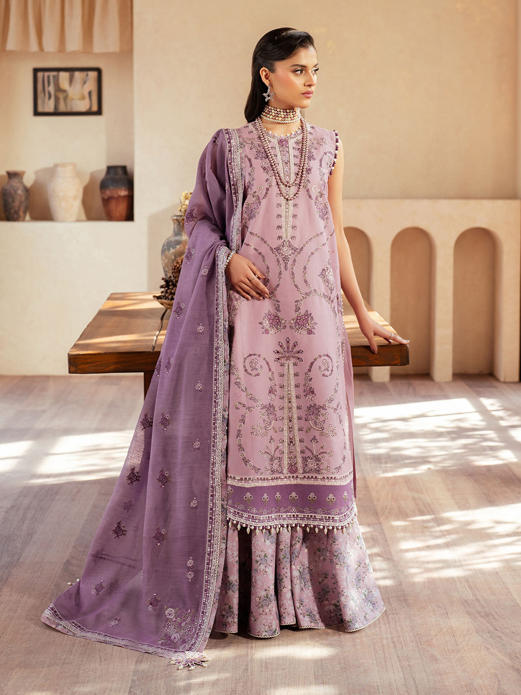 Bin Ilyas | Mehroze Luxury Lawn 25 | 93 - A - Official Bin Ilyas - Agha Fabrics UK