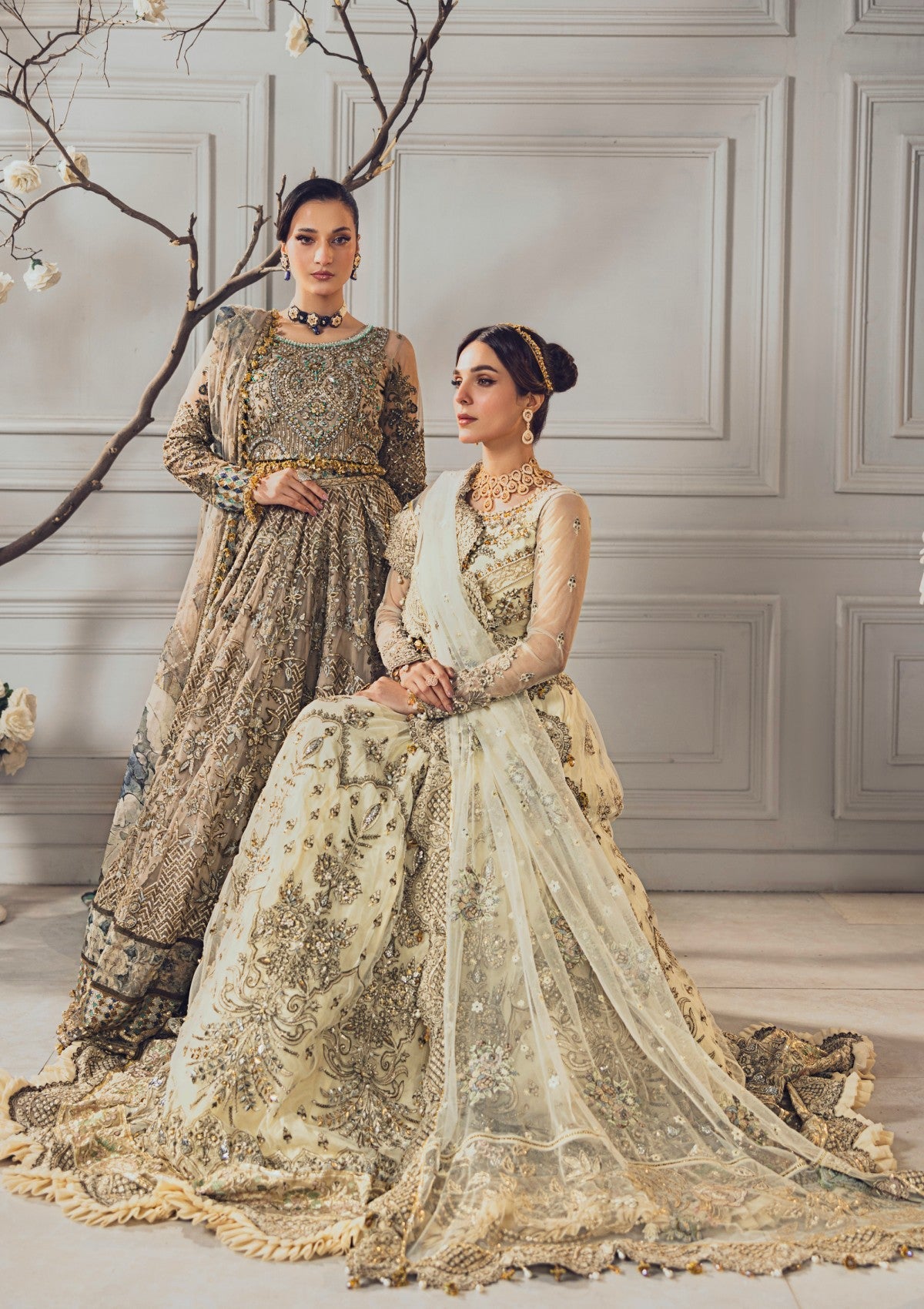 Formal Collection - Rubaaiyat - Wedding Edit 24 - Skin Gold - Official Rubaaiyat - Agha Fabrics UK