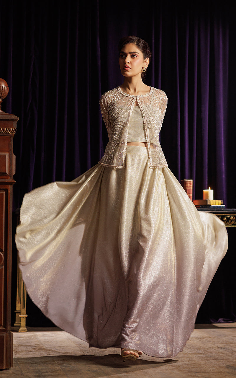 Threads and Motifs | Formal Dresses 25 | Embroidered Cape with Tube and Skirt