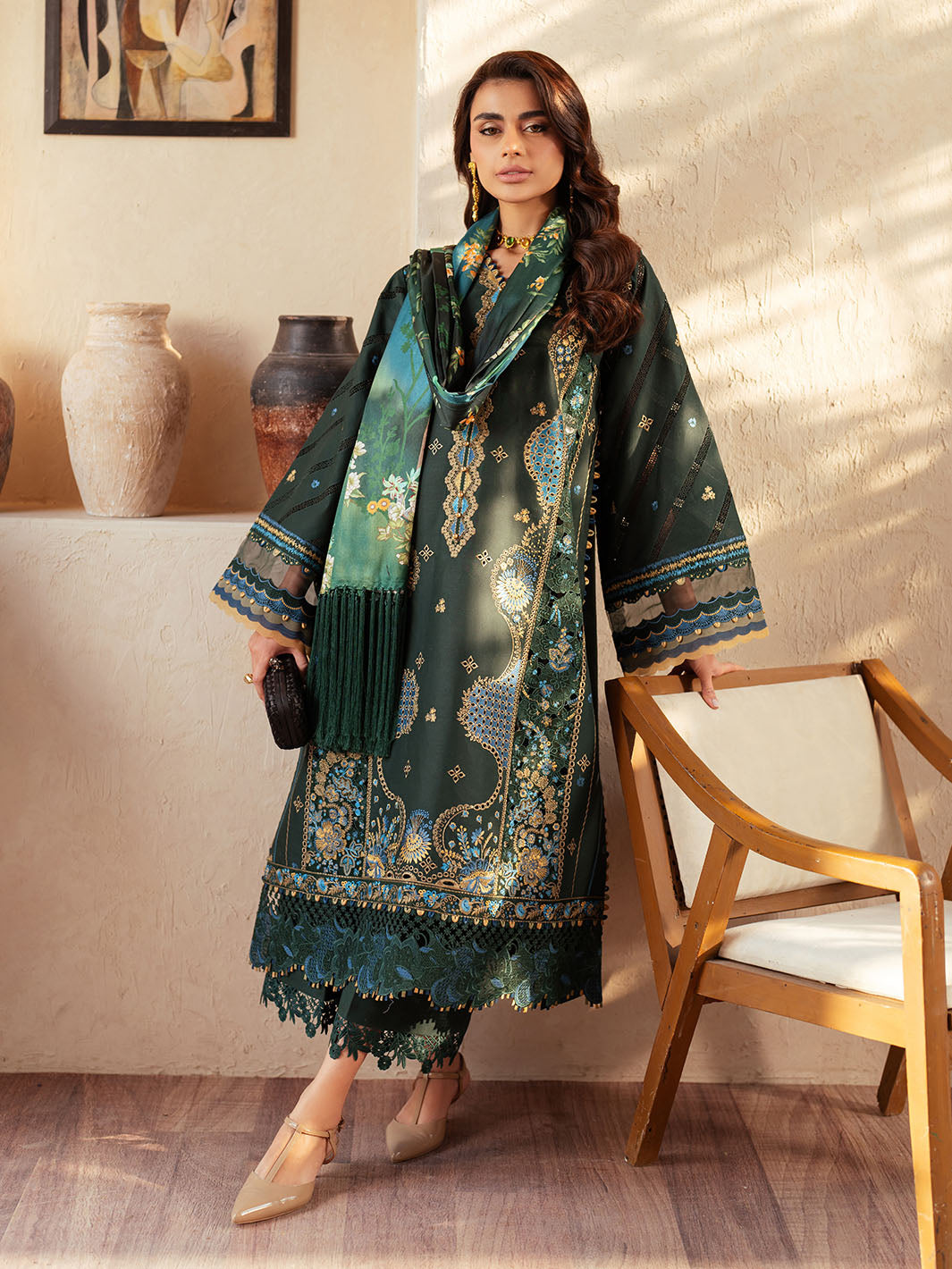 Bin Ilyas | Mehroze Luxury Lawn 25 | 94 - A - Official Bin Ilyas - Agha Fabrics UK