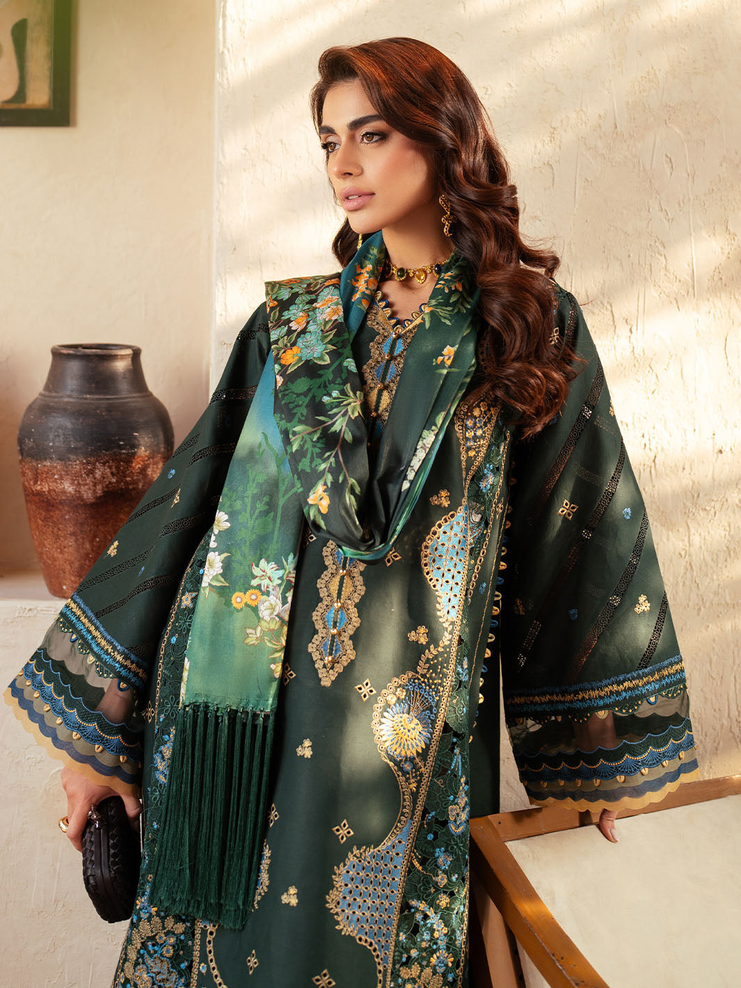 Bin Ilyas | Mehroze Luxury Lawn 25 | 94 - A - Official Bin Ilyas - Agha Fabrics UK