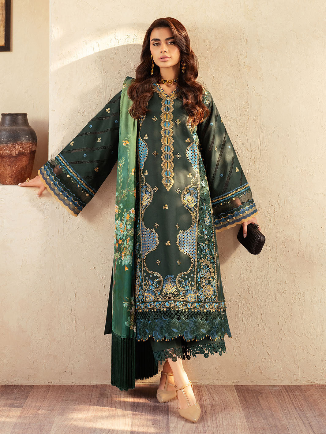 Bin Ilyas | Mehroze Luxury Lawn 25 | 94 - A - Official Bin Ilyas - Agha Fabrics UK