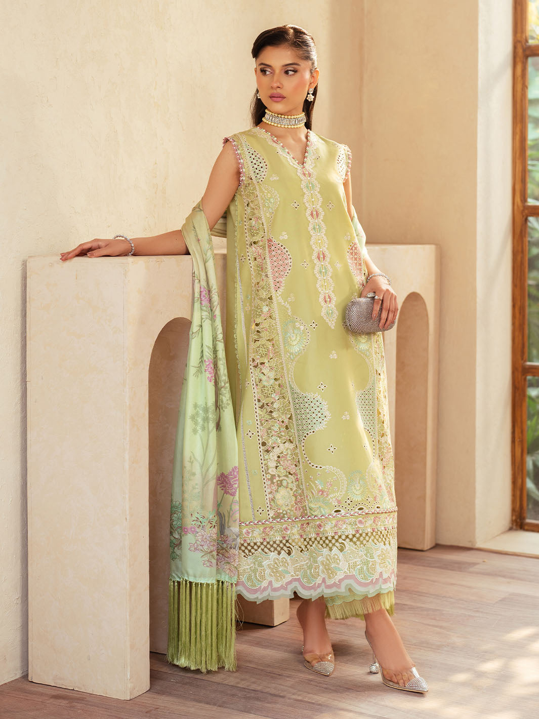 Bin Ilyas | Mehroze Luxury Lawn 25 | 94 - B - Official Bin Ilyas - Agha Fabrics UK