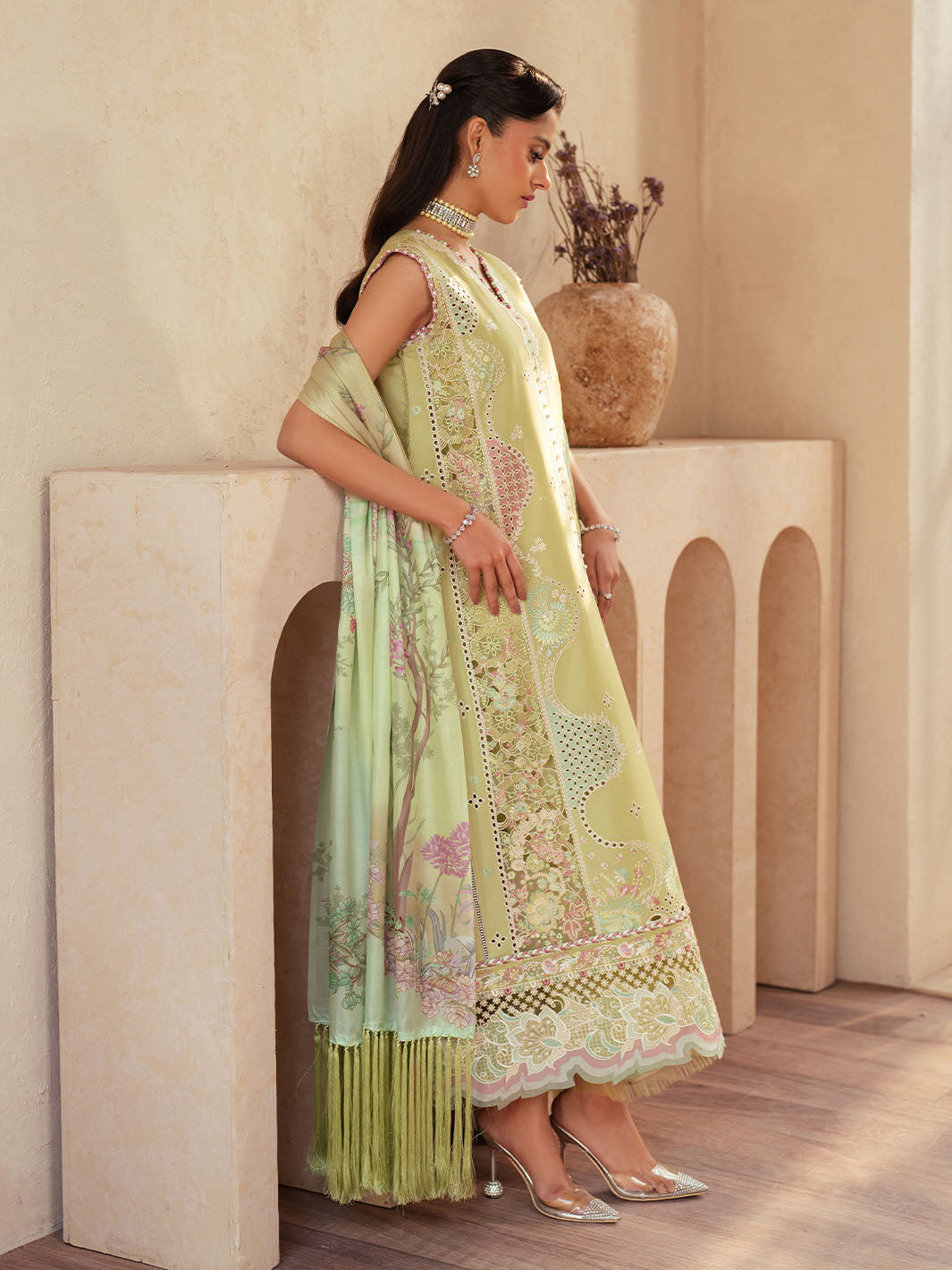Bin Ilyas | Mehroze Luxury Lawn 25 | 94 - B - Official Bin Ilyas - Agha Fabrics UK