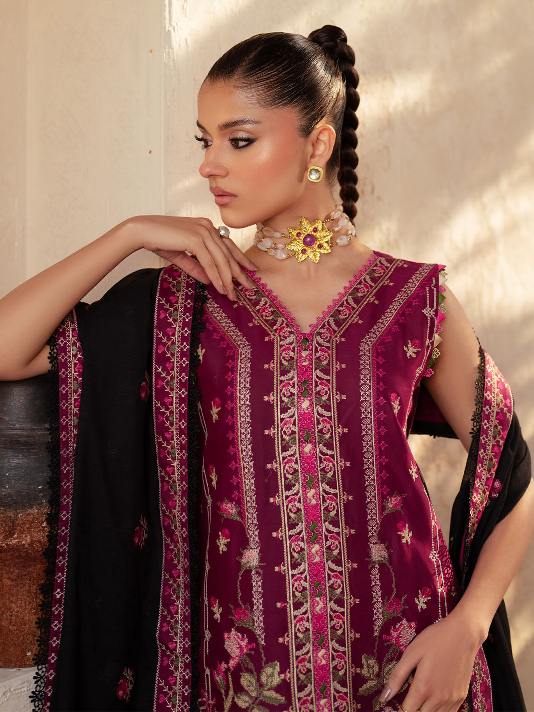 Bin Ilyas | Mehroze Luxury Lawn 25 | 95 - A - Official Bin Ilyas - Agha Fabrics UK