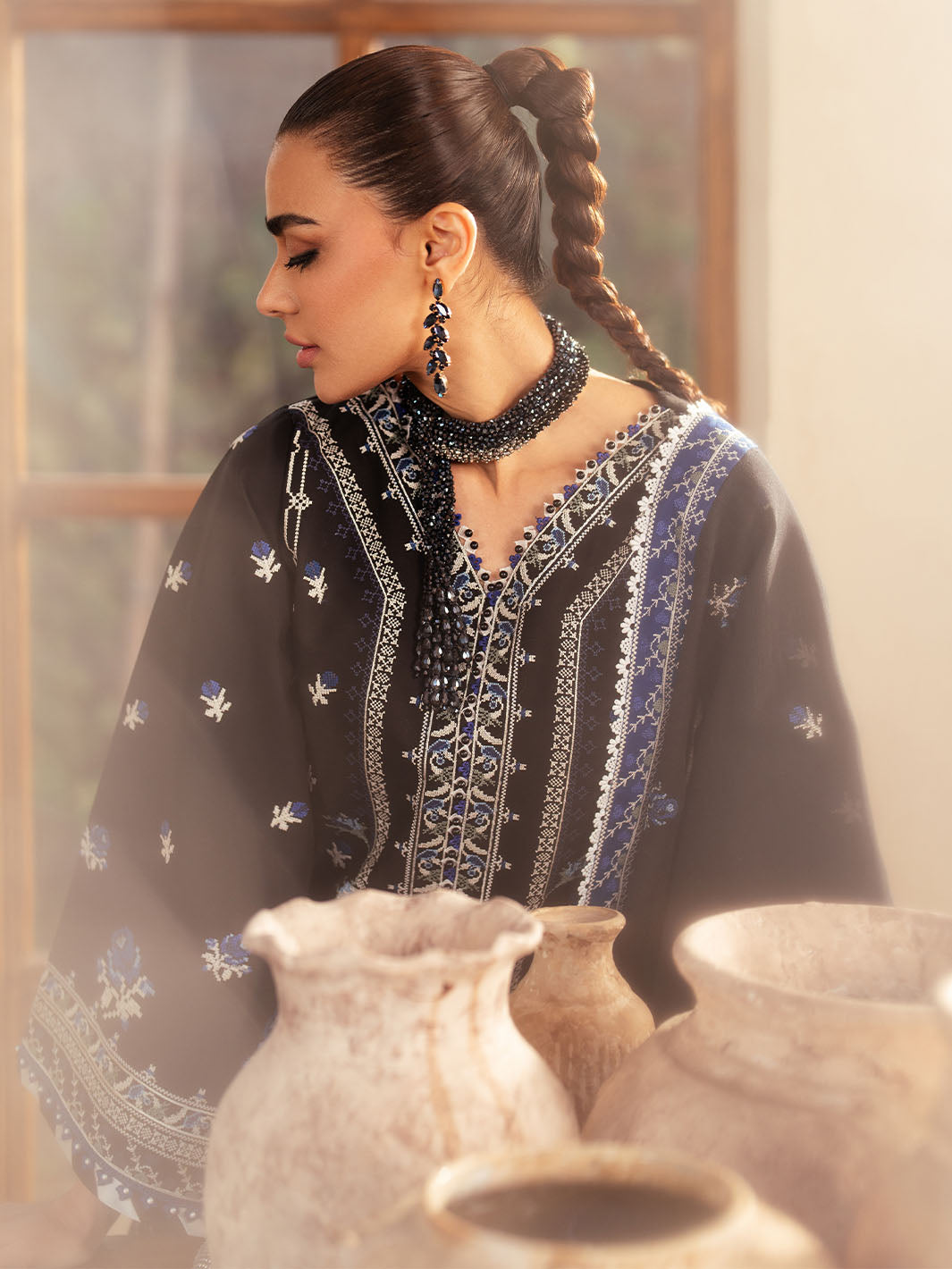 Bin Ilyas | Mehroze Luxury Lawn 25 | 95 - B - Official Bin Ilyas - Agha Fabrics UK