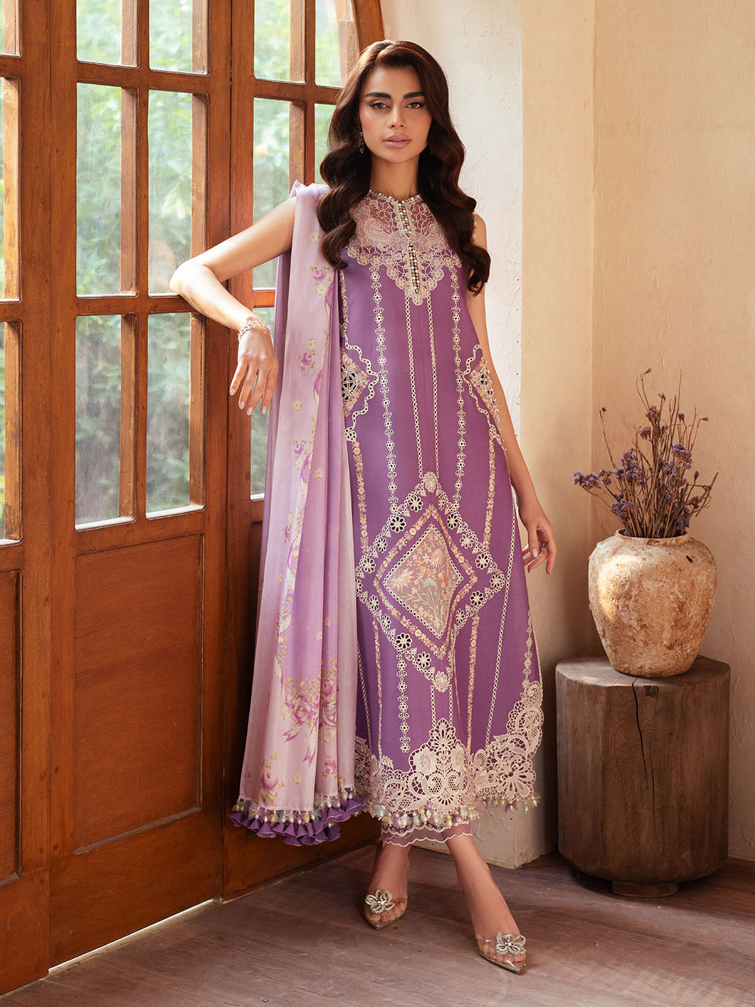 Bin Ilyas | Mehroze Luxury Lawn 25 | 96 - A - Official Bin Ilyas - Agha Fabrics UK