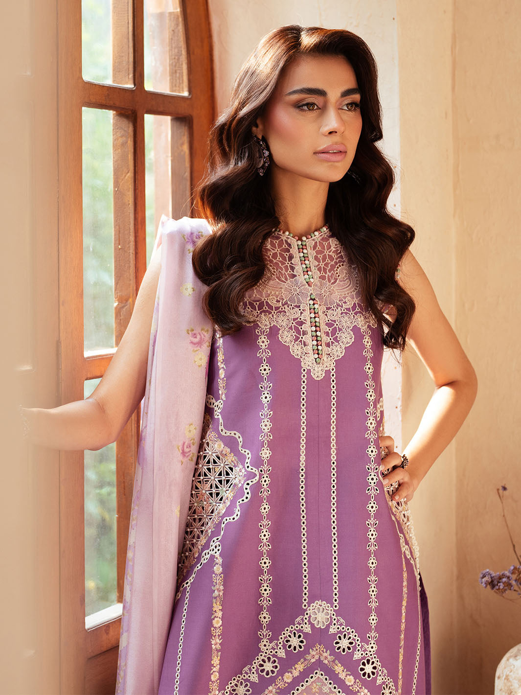 Bin Ilyas | Mehroze Luxury Lawn 25 | 96 - A - Official Bin Ilyas - Agha Fabrics UK
