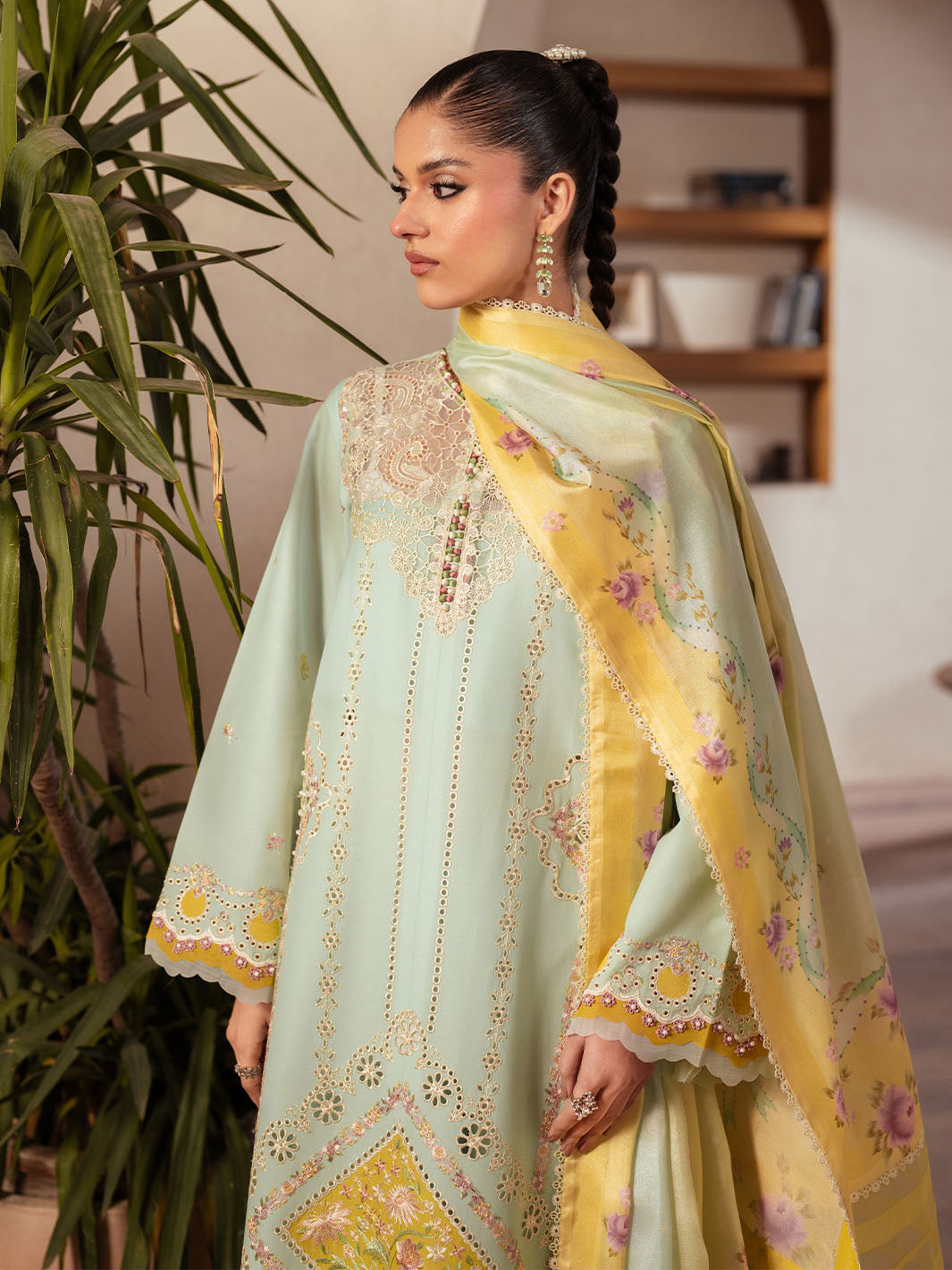 Bin Ilyas | Mehroze Luxury Lawn 25 | 96 - B - Official Bin Ilyas - Agha Fabrics UK