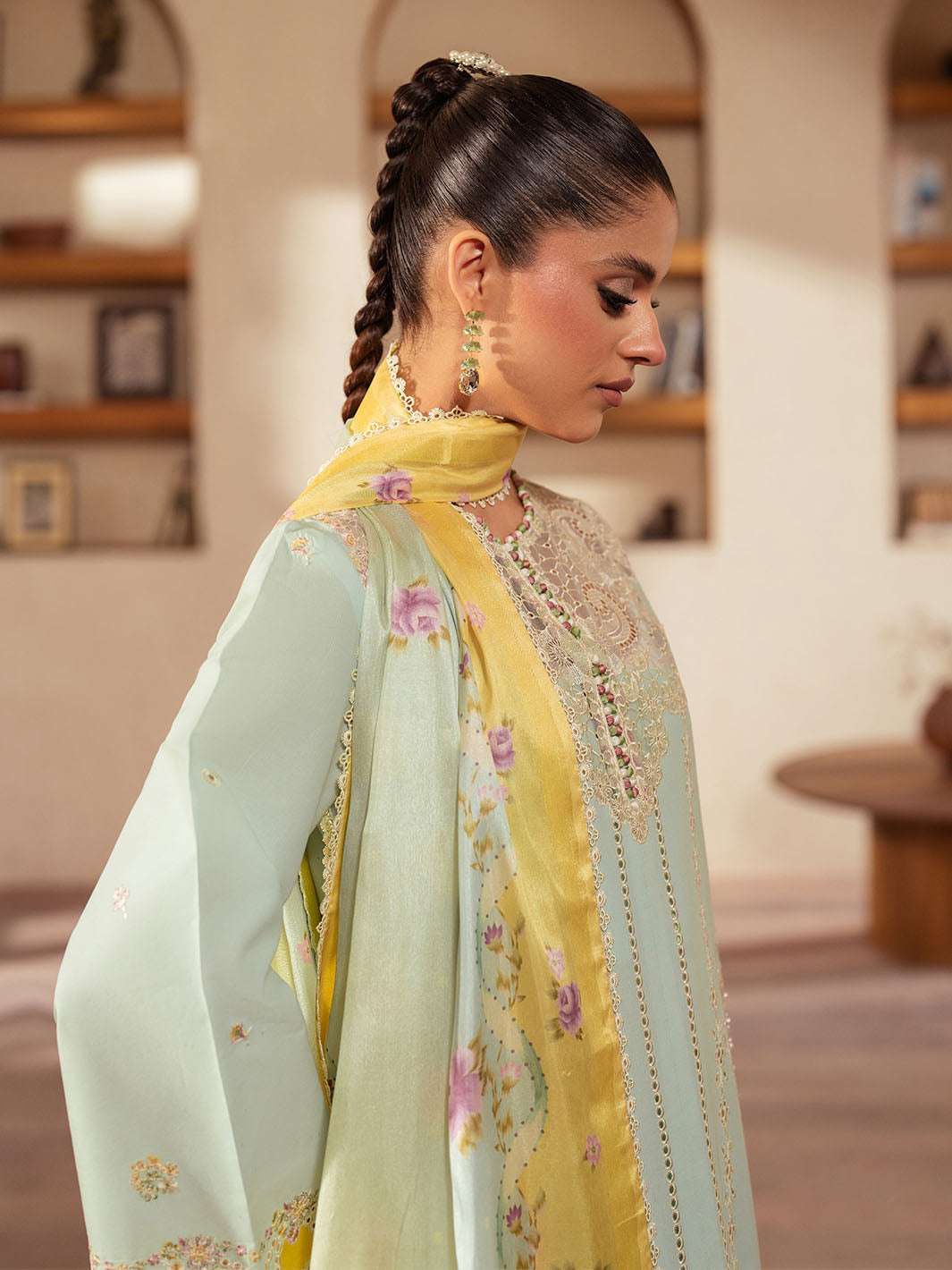 Bin Ilyas | Mehroze Luxury Lawn 25 | 96 - B - Official Bin Ilyas - Agha Fabrics UK