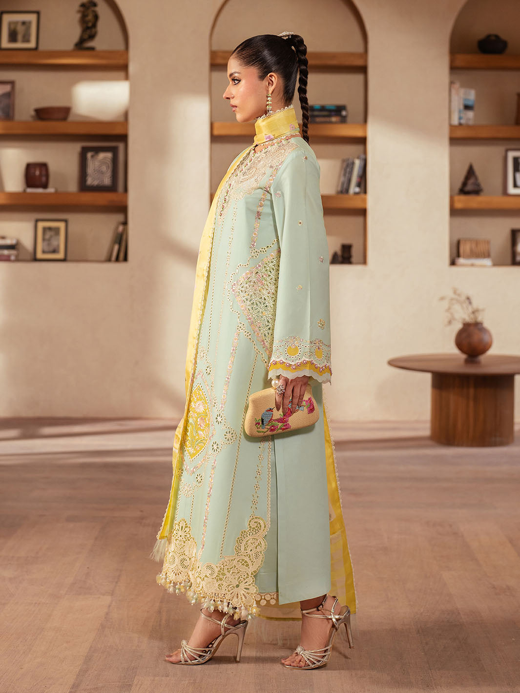 Bin Ilyas | Mehroze Luxury Lawn 25 | 96 - B - Official Bin Ilyas - Agha Fabrics UK