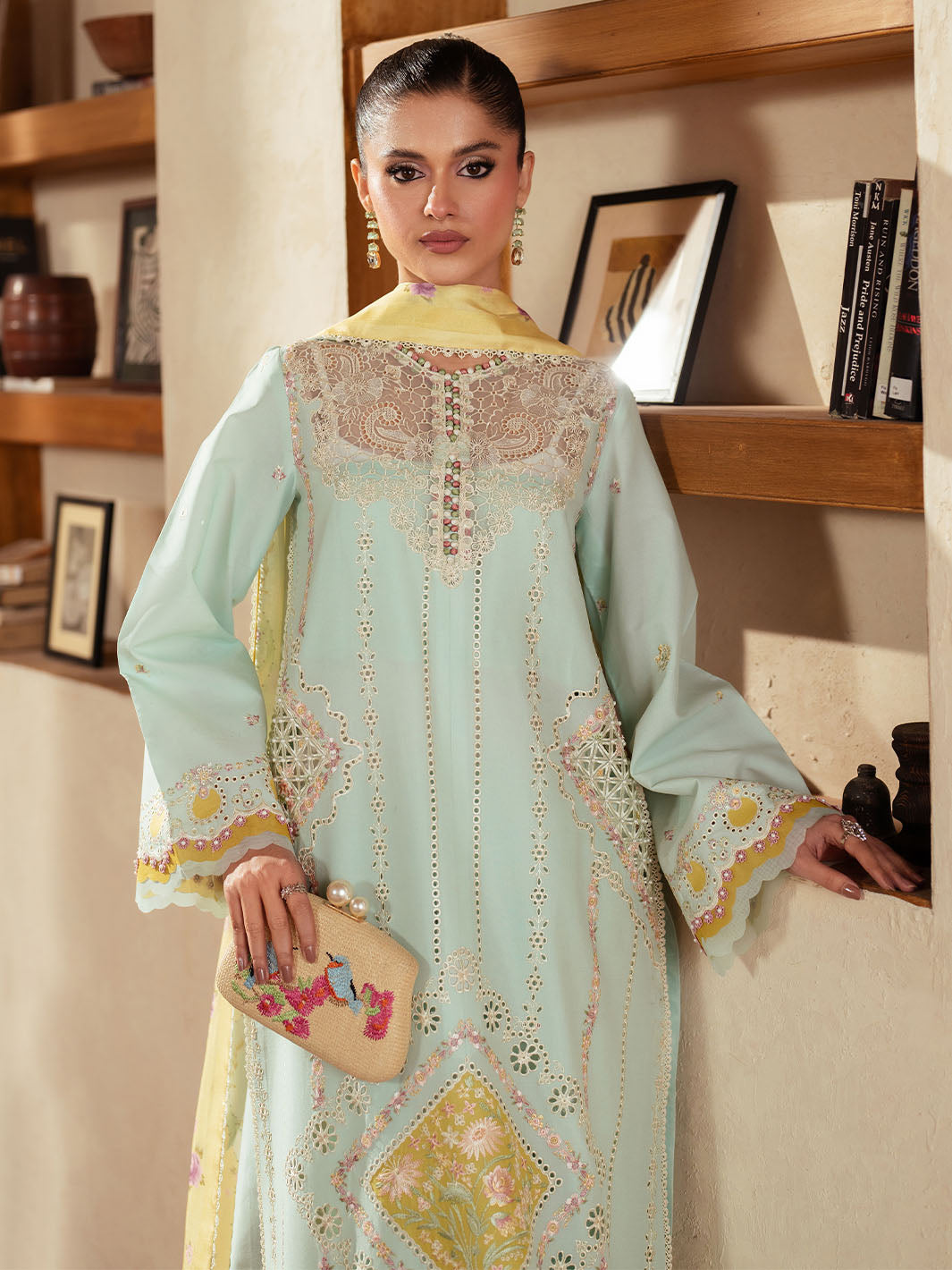 Bin Ilyas | Mehroze Luxury Lawn 25 | 96 - B - Official Bin Ilyas - Agha Fabrics UK