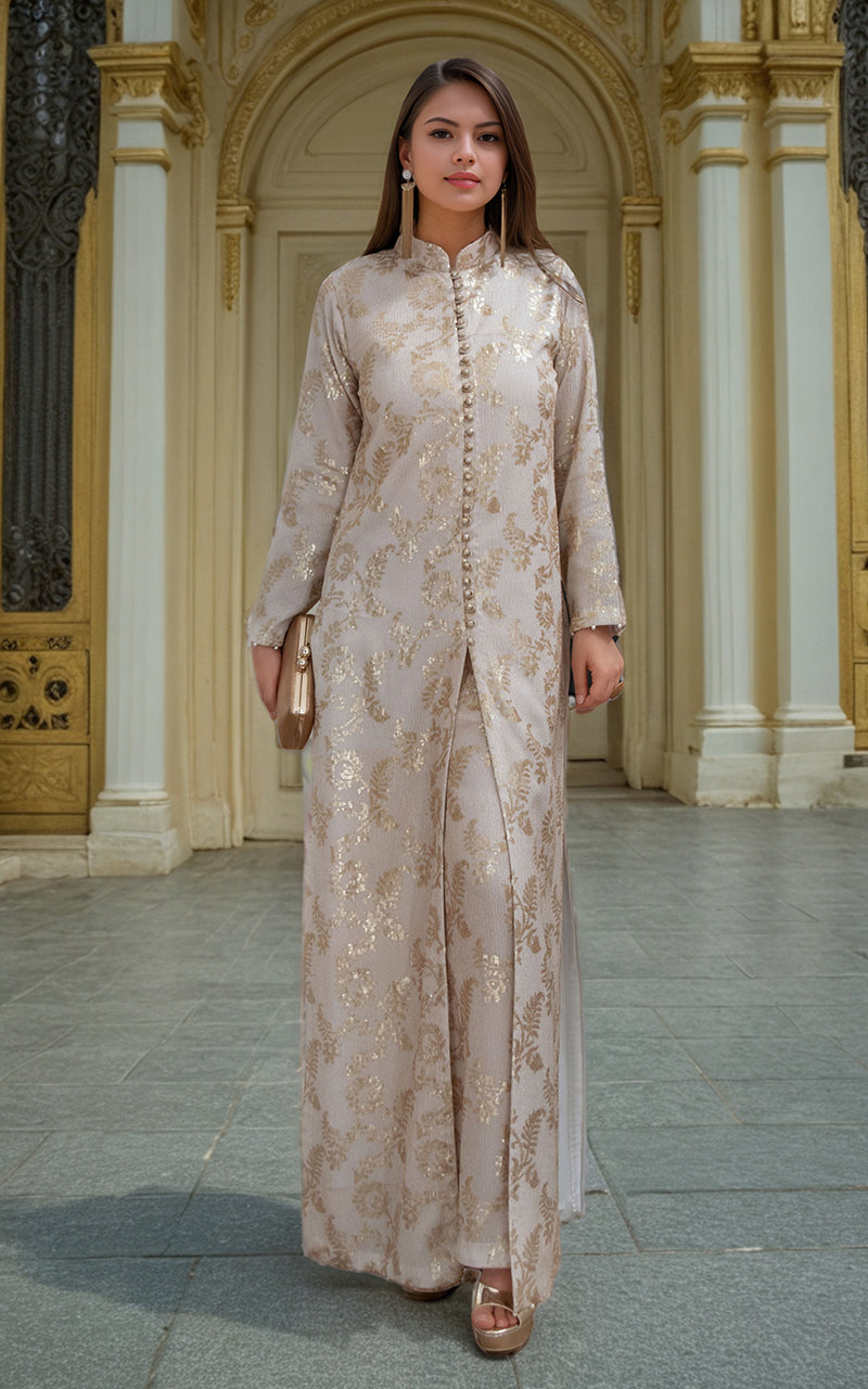 Threads and Motifs | Formal Dresses 25 | Chiffon Embroidered Jacket with Embroidered Trouser