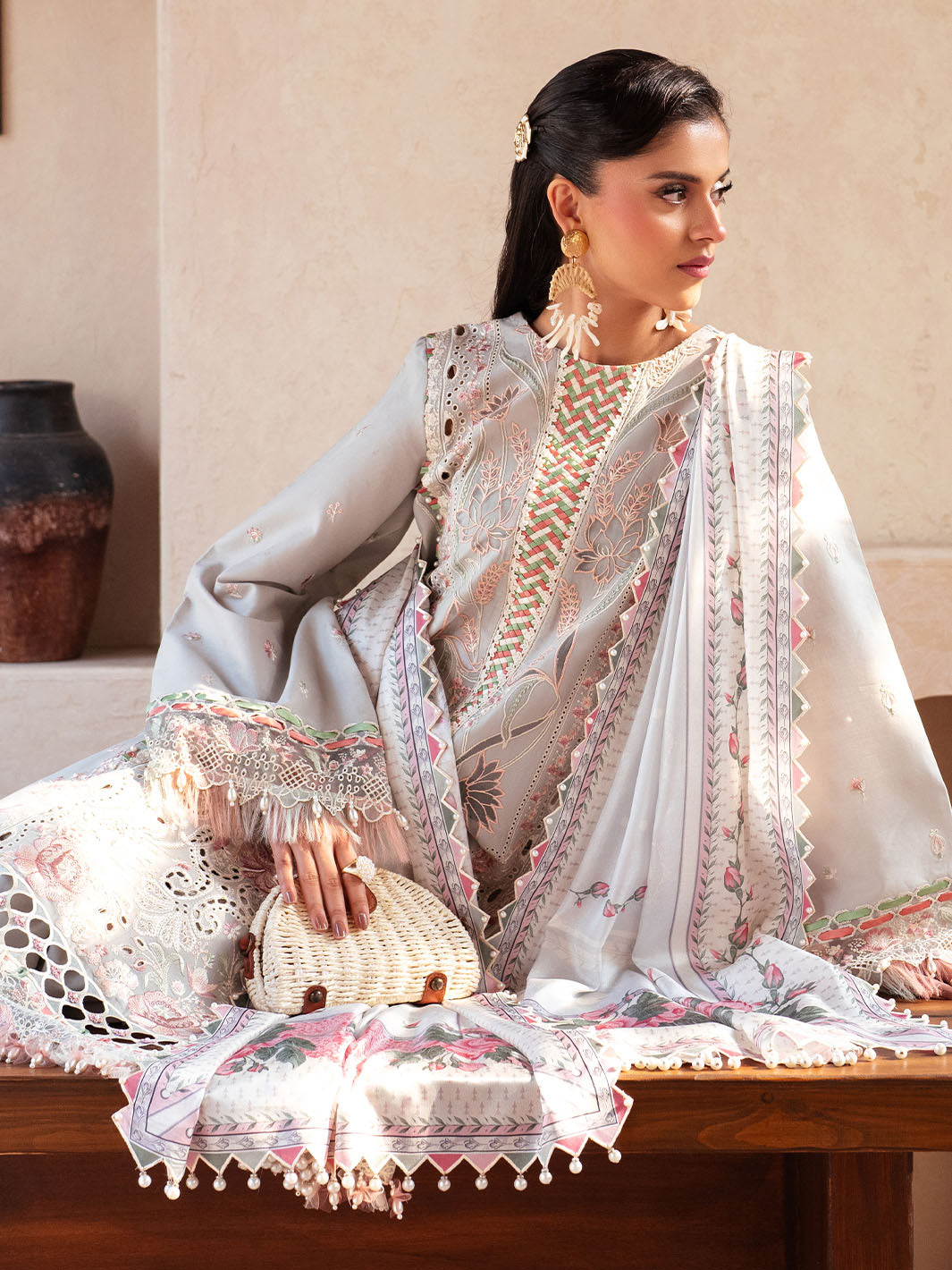 Bin Ilyas | Mehroze Luxury Lawn 25 | 97 - A - Official Bin Ilyas - Agha Fabrics UK