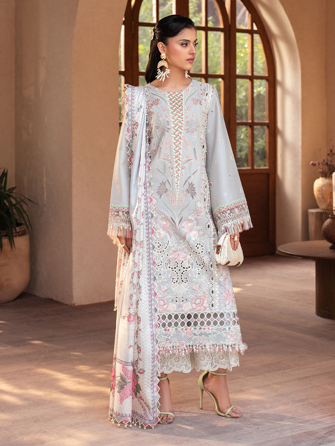 Bin Ilyas | Mehroze Luxury Lawn 25 | 97 - A - Official Bin Ilyas - Agha Fabrics UK