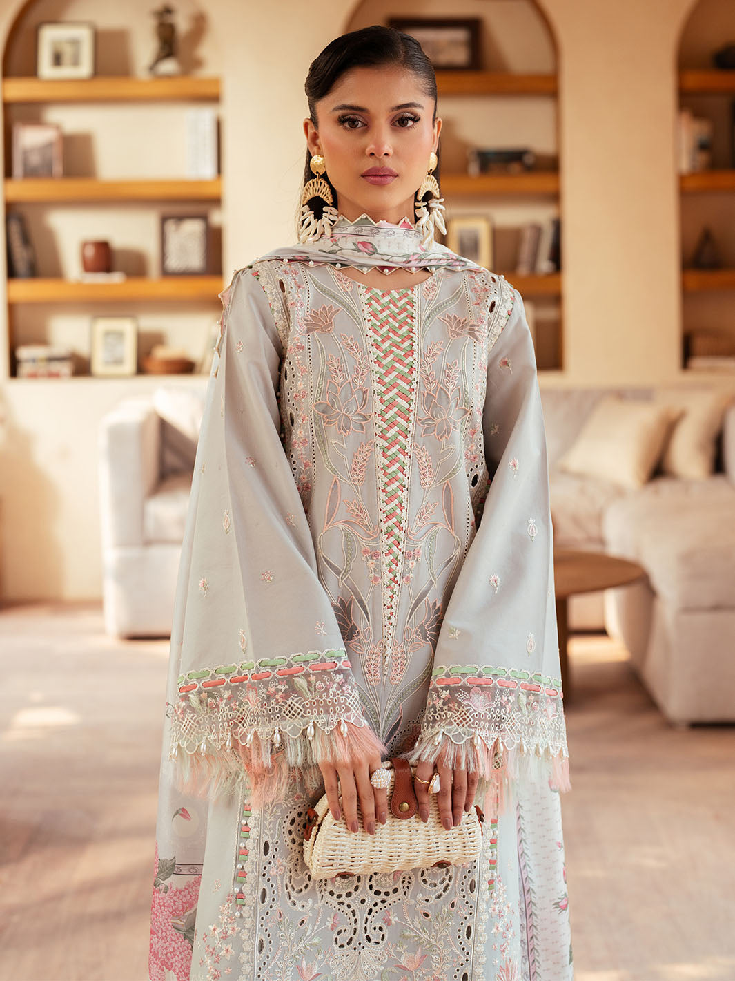 Bin Ilyas | Mehroze Luxury Lawn 25 | 97 - A - Official Bin Ilyas - Agha Fabrics UK