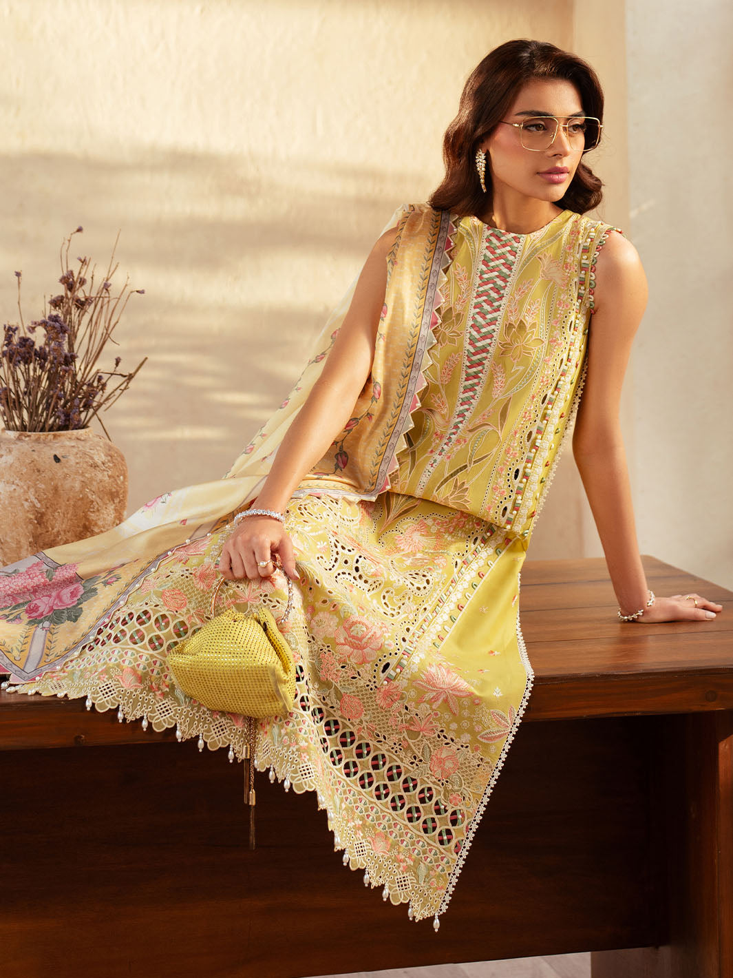 Bin Ilyas | Mehroze Luxury Lawn 25 | 97 - B - Official Bin Ilyas - Agha Fabrics UK