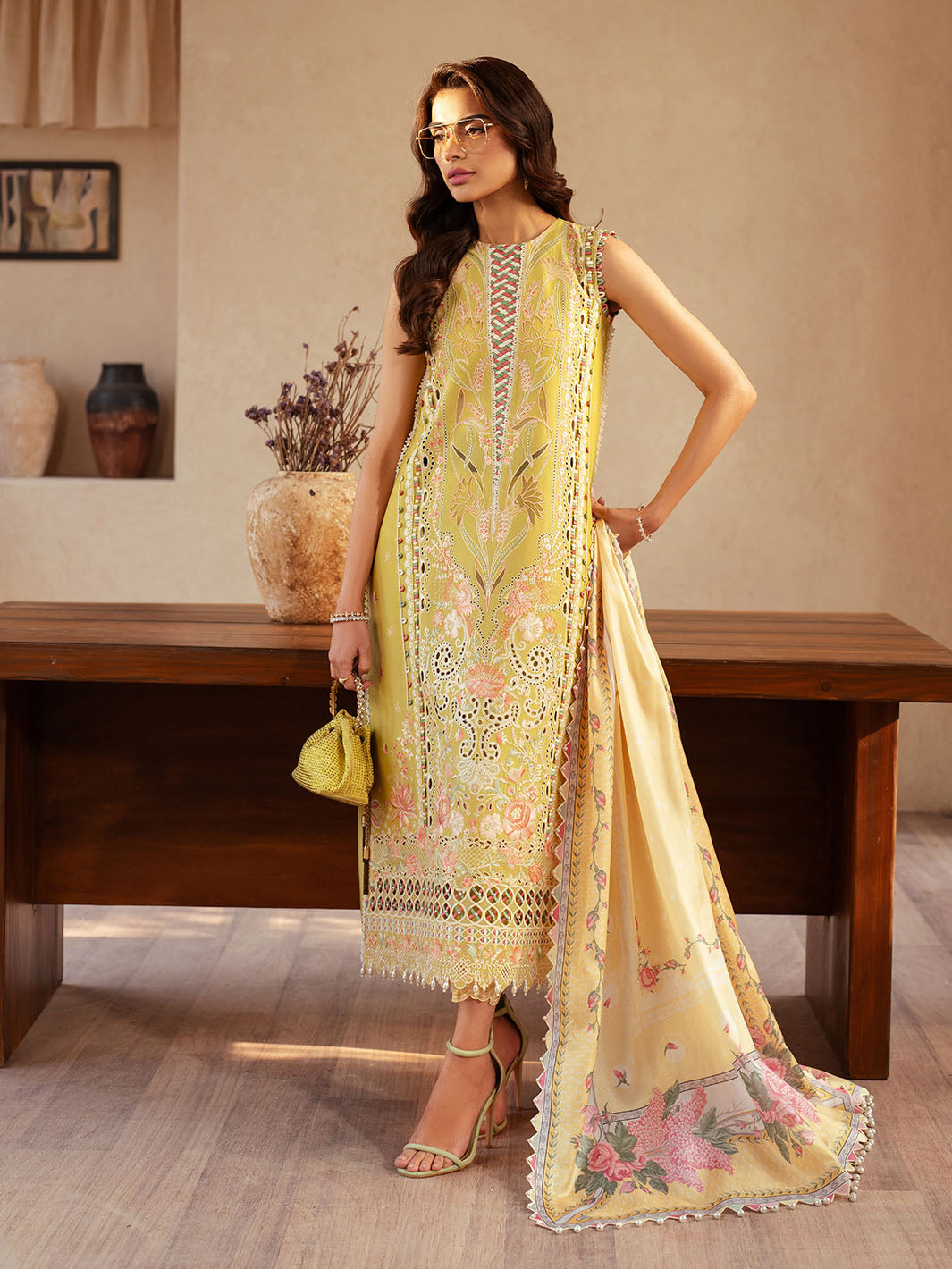 Bin Ilyas | Mehroze Luxury Lawn 25 | 97 - B - Official Bin Ilyas - Agha Fabrics UK