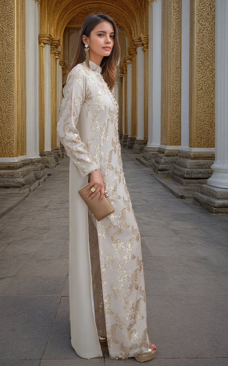 Threads and Motifs | Formal Dresses 25 | Chiffon Embroidered Jacket with Embroidered Trouser