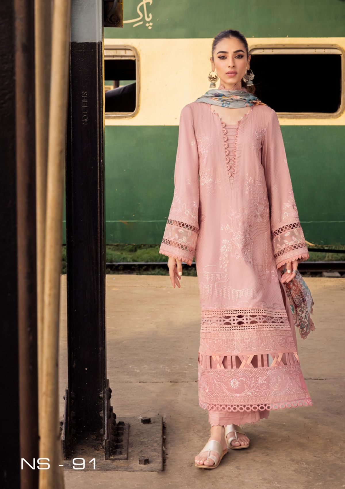 Winter Collection - Nureh - Maya - Linen - NS#91 - Official Nureh - Agha Fabrics UK