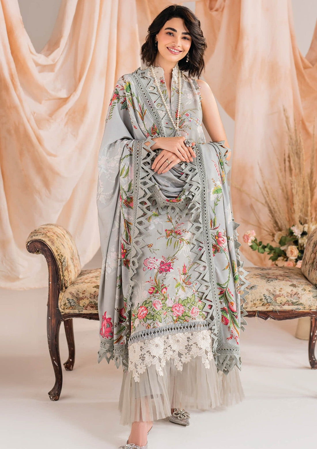 Winter Collection - Asifa & Nabeel - Meraki - Volume 01 - AM24#09 - Frost - Official Asifa & Nabeel - Agha Fabrics UK
