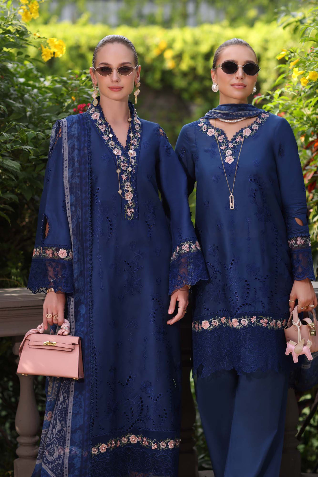 Noor by Saadia Asad | Eid Luxury Schiffli Laserkari 25 | D10- Royal Blue