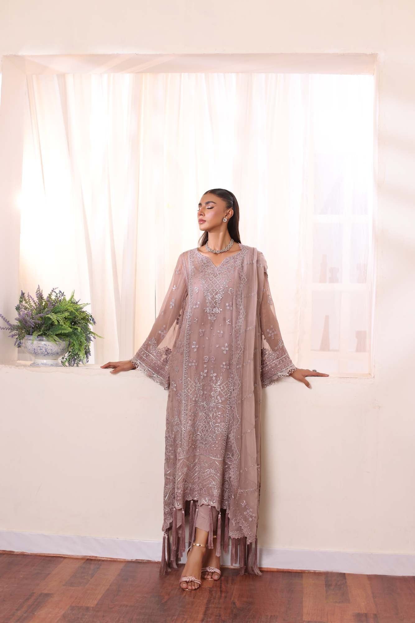 Noor by Saadia Asad | Noor Chiffon De Luxe | D7 - Official Noor by Saadia Asad - Agha Fabrics UK