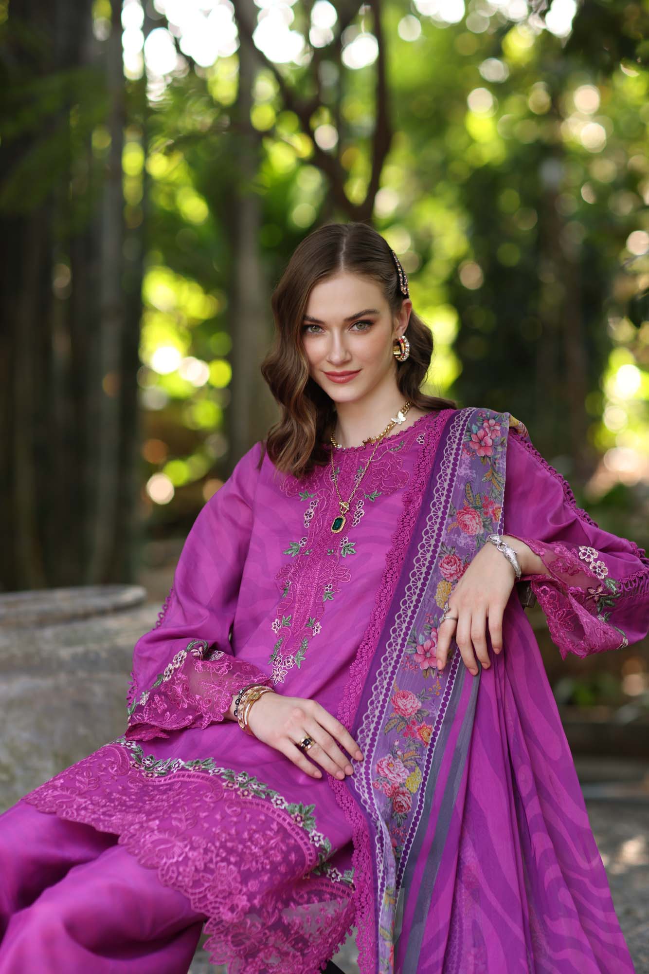Noor by Saadia Asad | Eid Luxe Printedkari | D1-A