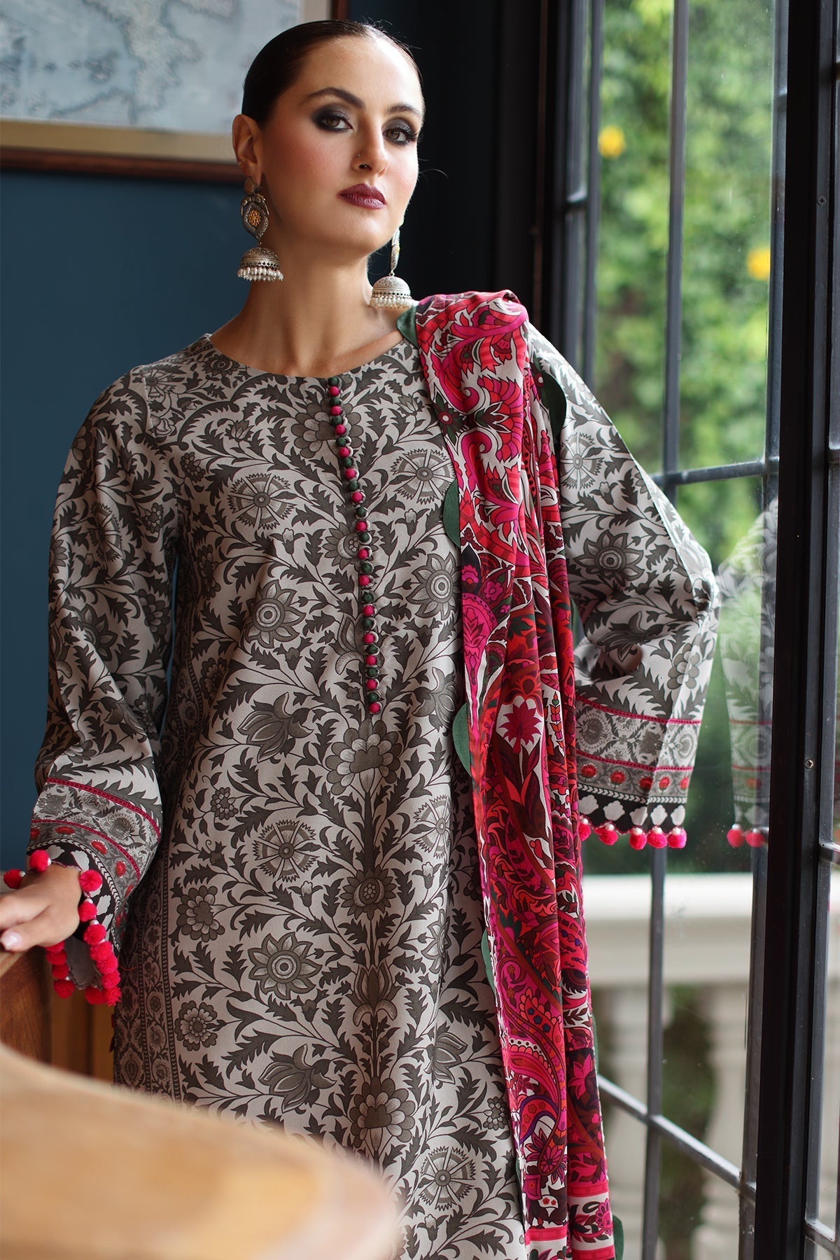 Charizma | C Prints Winter 25 | 3-PC Unstitched Printed Linen Collection CPW5-09 - Official Charizma - Agha Fabrics UK