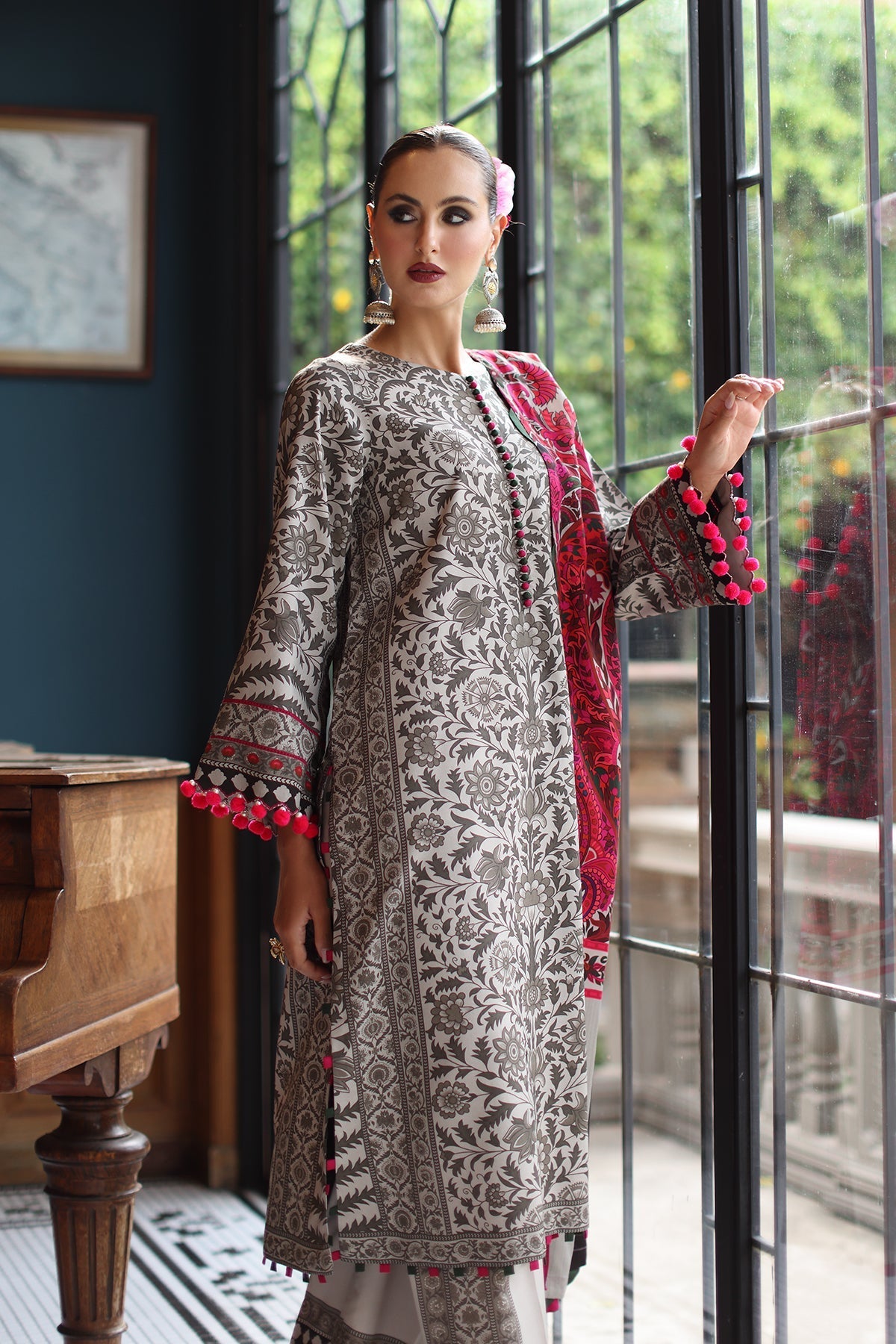 Charizma | C Prints Winter 25 | 3-PC Unstitched Printed Linen Collection CPW5-09 - Official Charizma - Agha Fabrics UK