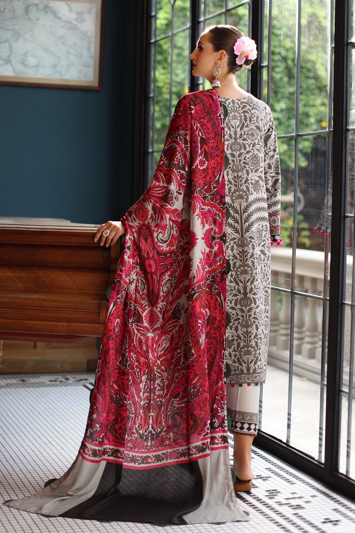 Charizma | C Prints Winter 25 | 3-PC Unstitched Printed Linen Collection CPW5-09 - Official Charizma - Agha Fabrics UK