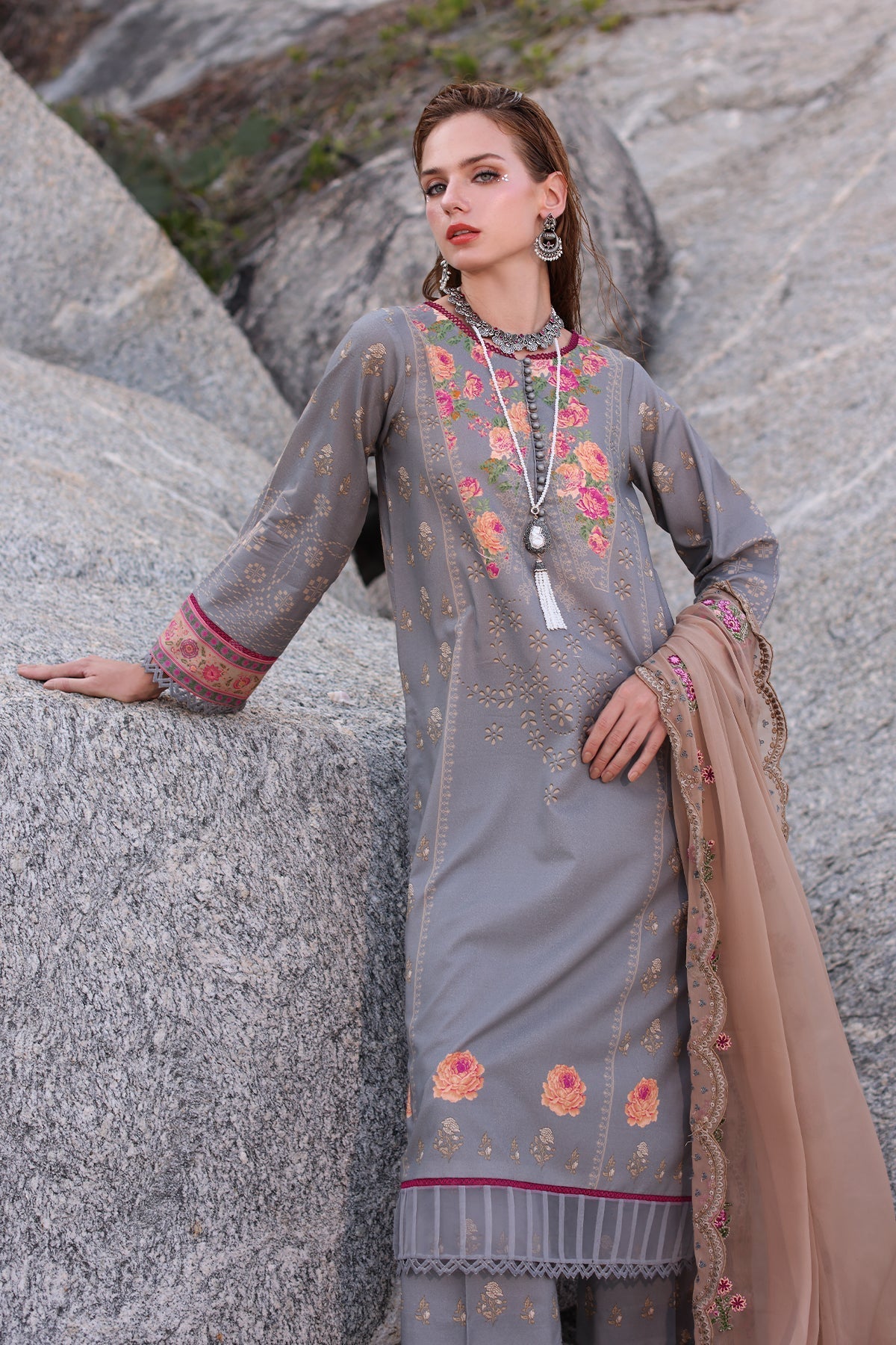 Charizma | Lawn Collection 24 | AS4-27 - Official Charizma - Agha Fabrics UK
