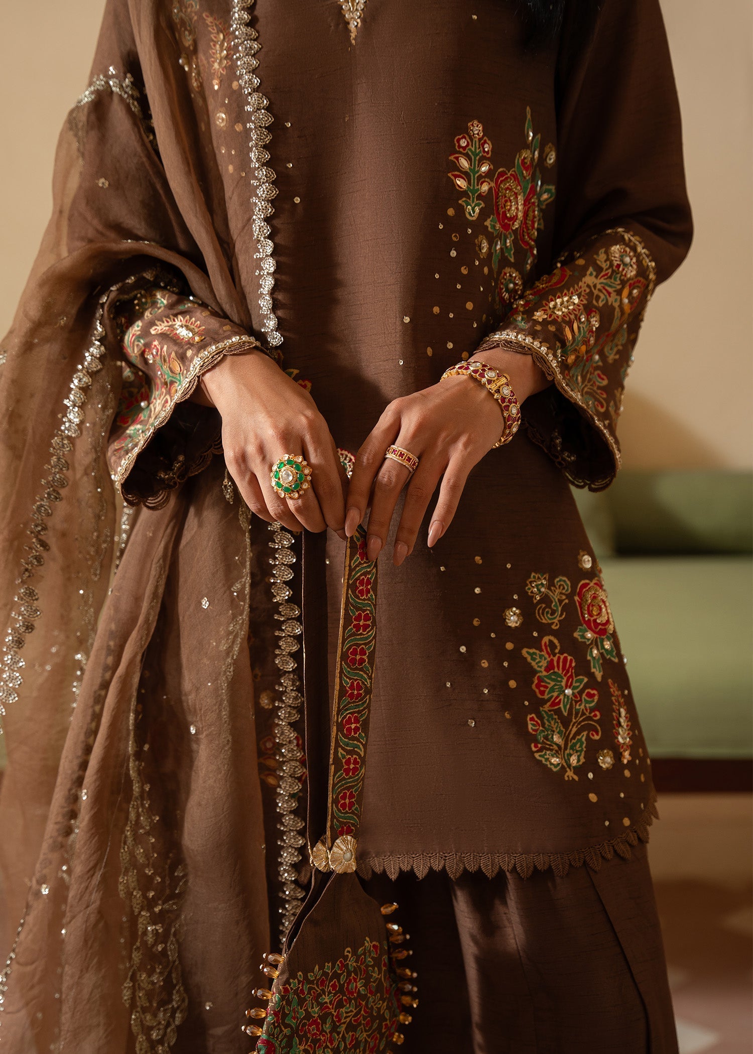 Sadaf Fawad Khan | Mehrma Wedding Formals | Hot Mocha