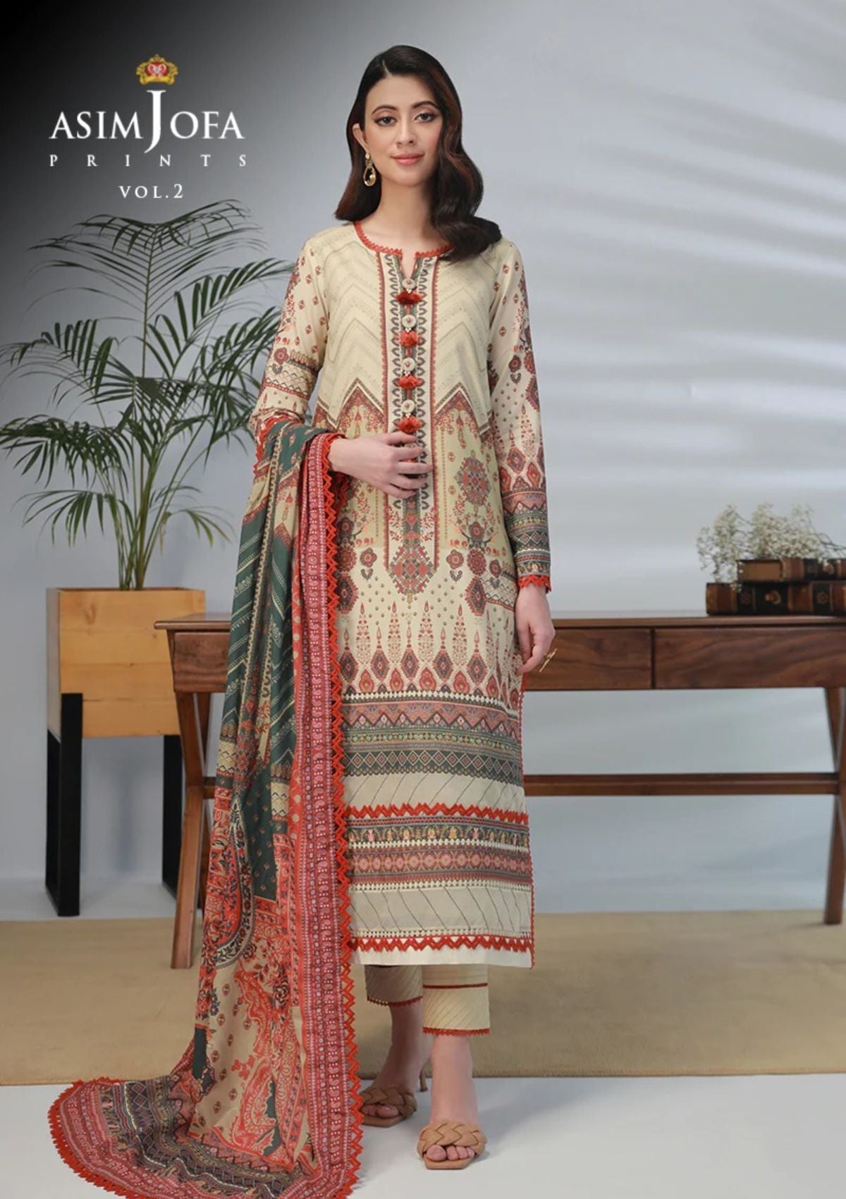 Lawn Collection - Asim Jofa - Basic - Print - 3 Pcs - AJBP#31 - Official Asim Jofa - Agha Fabrics UK