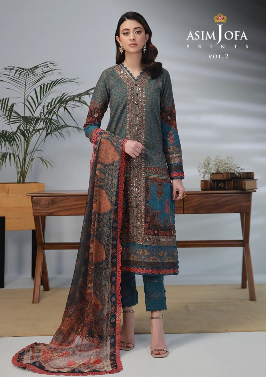 Lawn Collection - Asim Jofa - Basic - Print - 3 Pcs - AJBP#36 - Official Asim Jofa - Agha Fabrics UK