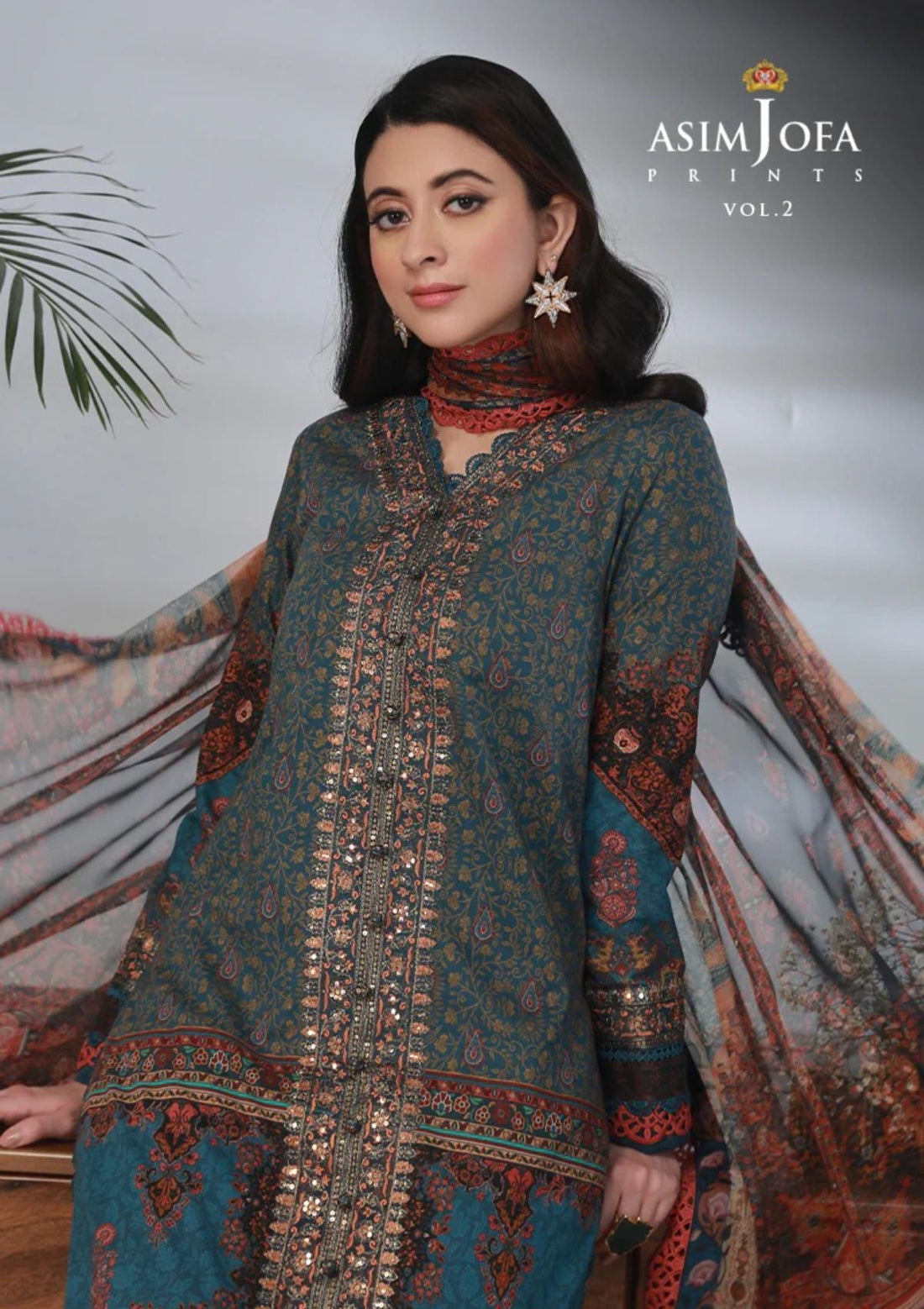 Lawn Collection - Asim Jofa - Basic - Print - 3 Pcs - AJBP#36 - Official Asim Jofa - Agha Fabrics UK