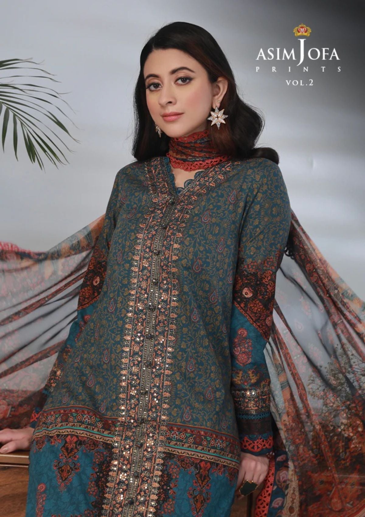 Lawn Collection - Asim Jofa - Basic - Print - 3 Pcs - AJBP#36 - Official Asim Jofa - Agha Fabrics UK