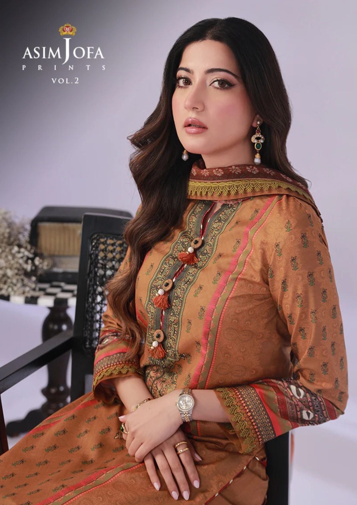 Lawn Collection - Asim Jofa - Basic - Print - 3 Pcs - AJBP#37 - Official Asim Jofa - Agha Fabrics UK