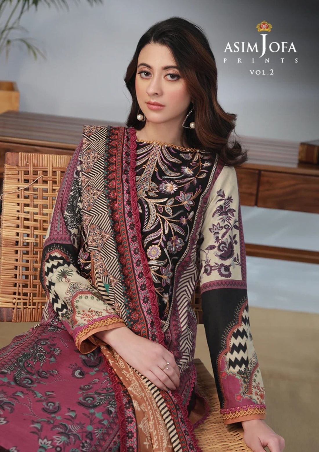 Lawn Collection - Asim Jofa - Basic - Print - 3 Pcs - AJBP#38 - Official Asim Jofa - Agha Fabrics UK