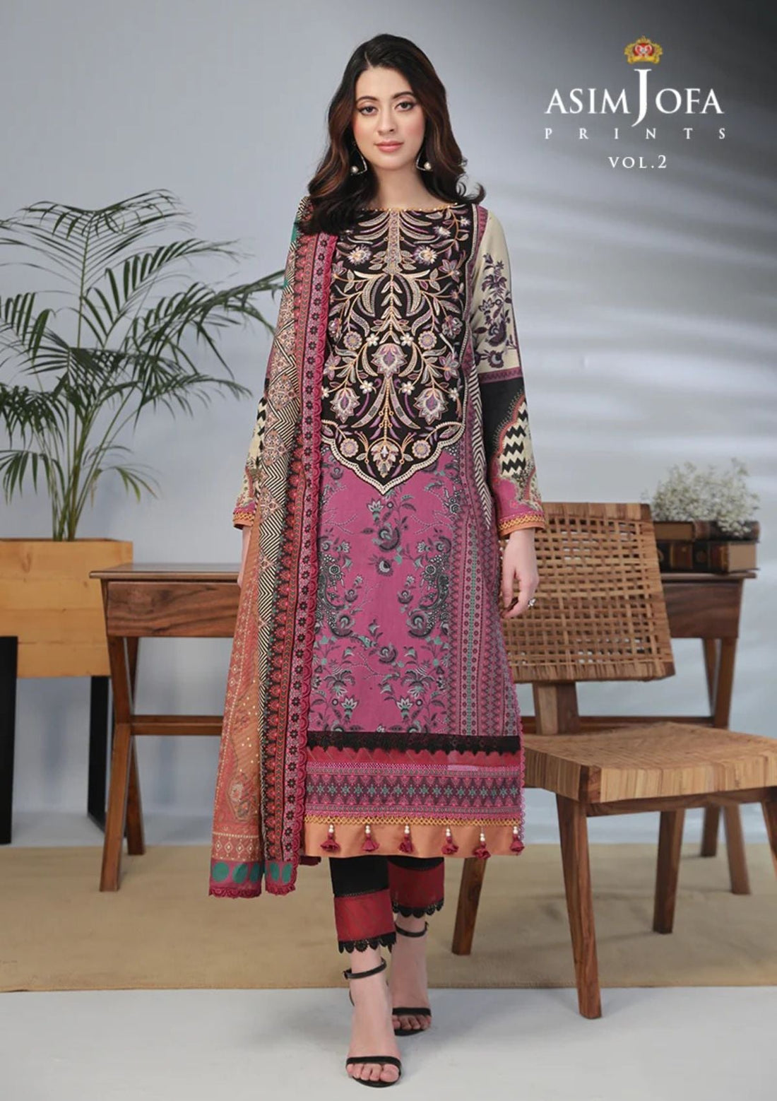 Lawn Collection - Asim Jofa - Basic - Print - 3 Pcs - AJBP#38 - Official Asim Jofa - Agha Fabrics UK