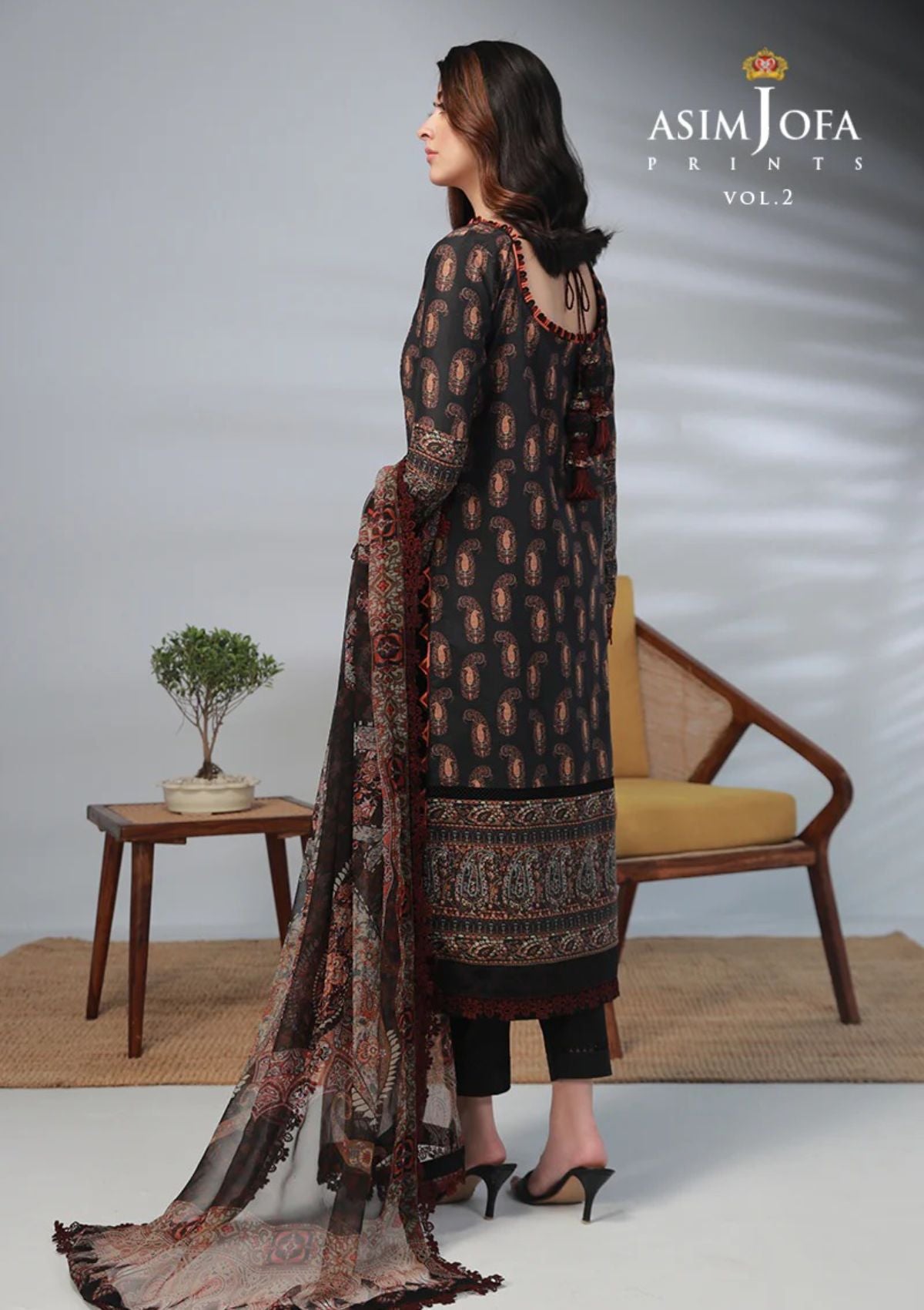 Lawn Collection - Asim Jofa - Basic - Print - 3 Pcs - AJBP#40 - Official Asim Jofa - Agha Fabrics UK