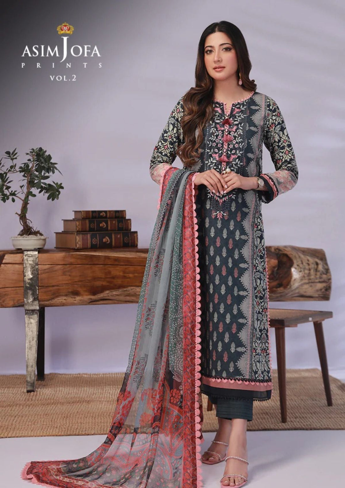 Lawn Collection - Asim Jofa - Basic - Print - 3 Pcs - AJBP#41 - Official Asim Jofa - Agha Fabrics UK