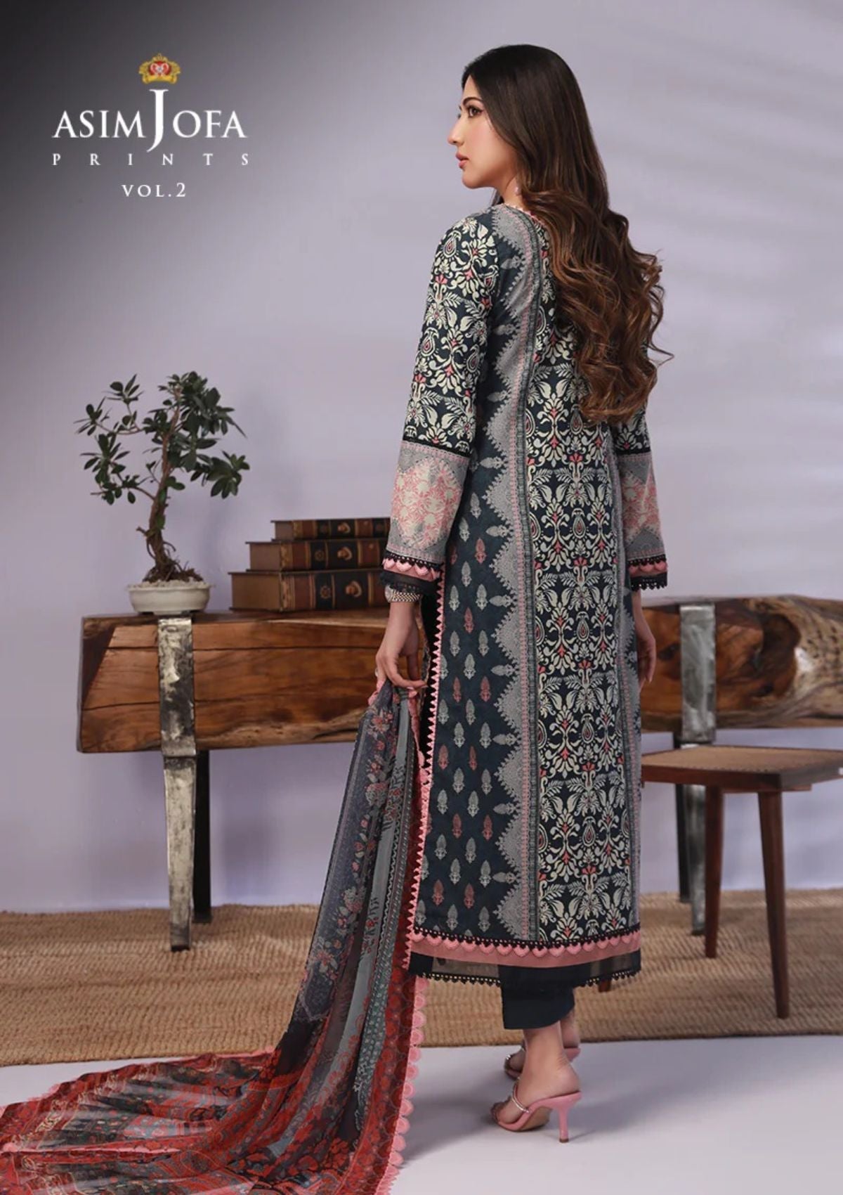 Lawn Collection - Asim Jofa - Basic - Print - 3 Pcs - AJBP#41 - Official Asim Jofa - Agha Fabrics UK