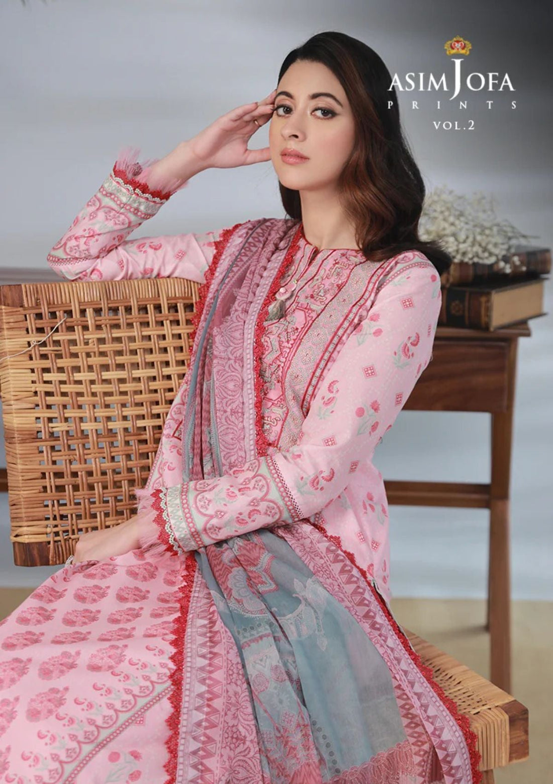 Lawn Collection - Asim Jofa - Basic - Print - 3 Pcs - AJBP#42 - Official Asim Jofa - Agha Fabrics UK