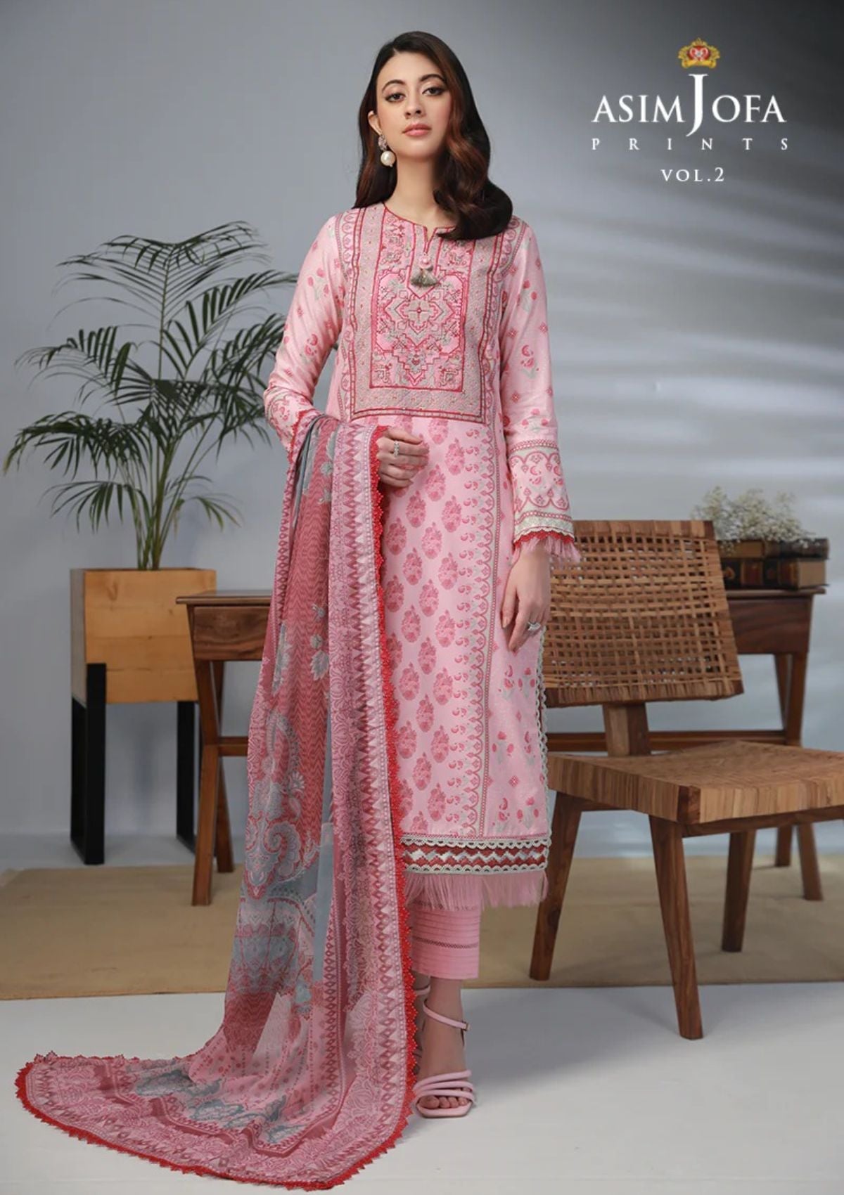 Lawn Collection - Asim Jofa - Basic - Print - 3 Pcs - AJBP#42 - Official Asim Jofa - Agha Fabrics UK