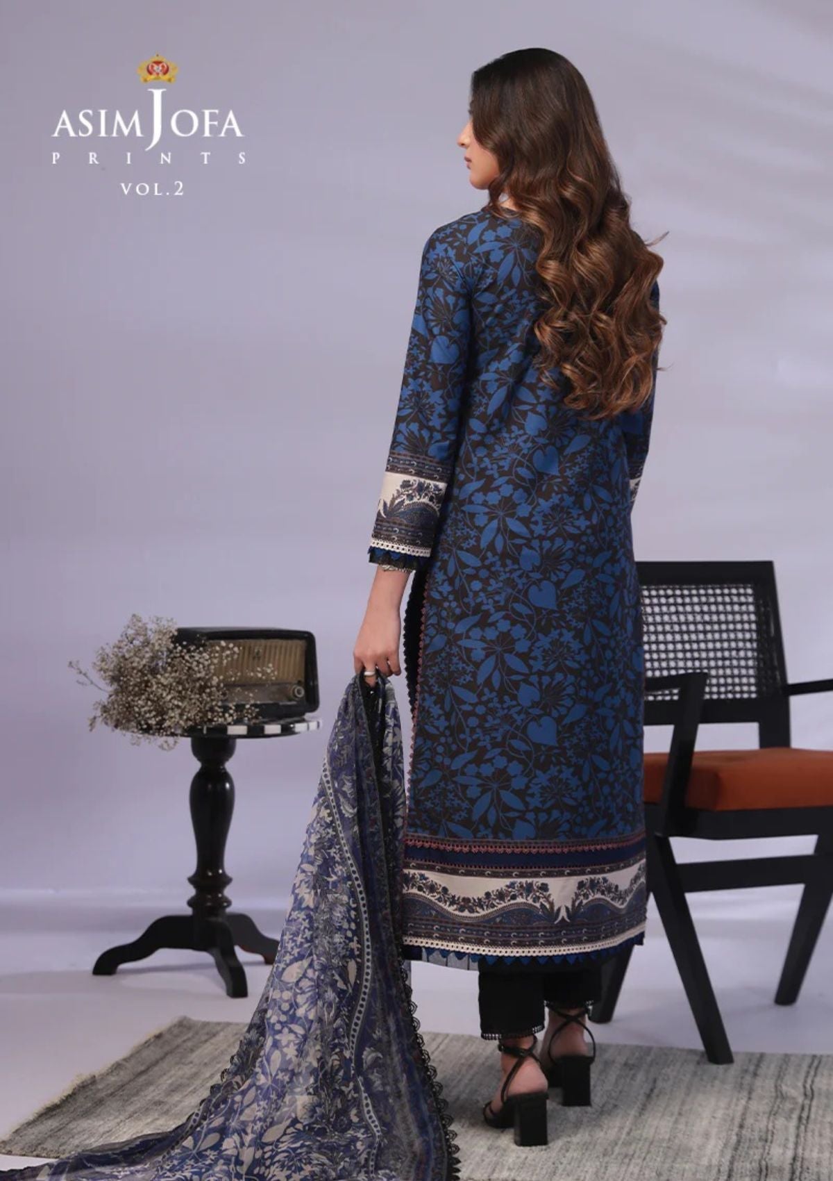 Lawn Collection - Asim Jofa - Basic - Print - 3 Pcs - AJBP#43 - Official Asim Jofa - Agha Fabrics UK